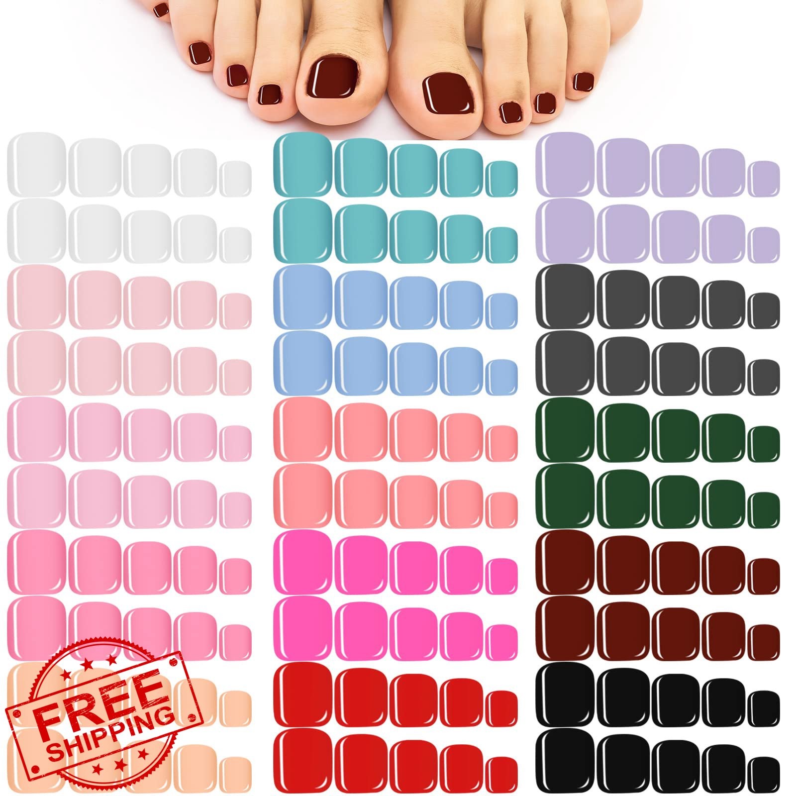Maitys 720 Toe Nails Square Fresh Color