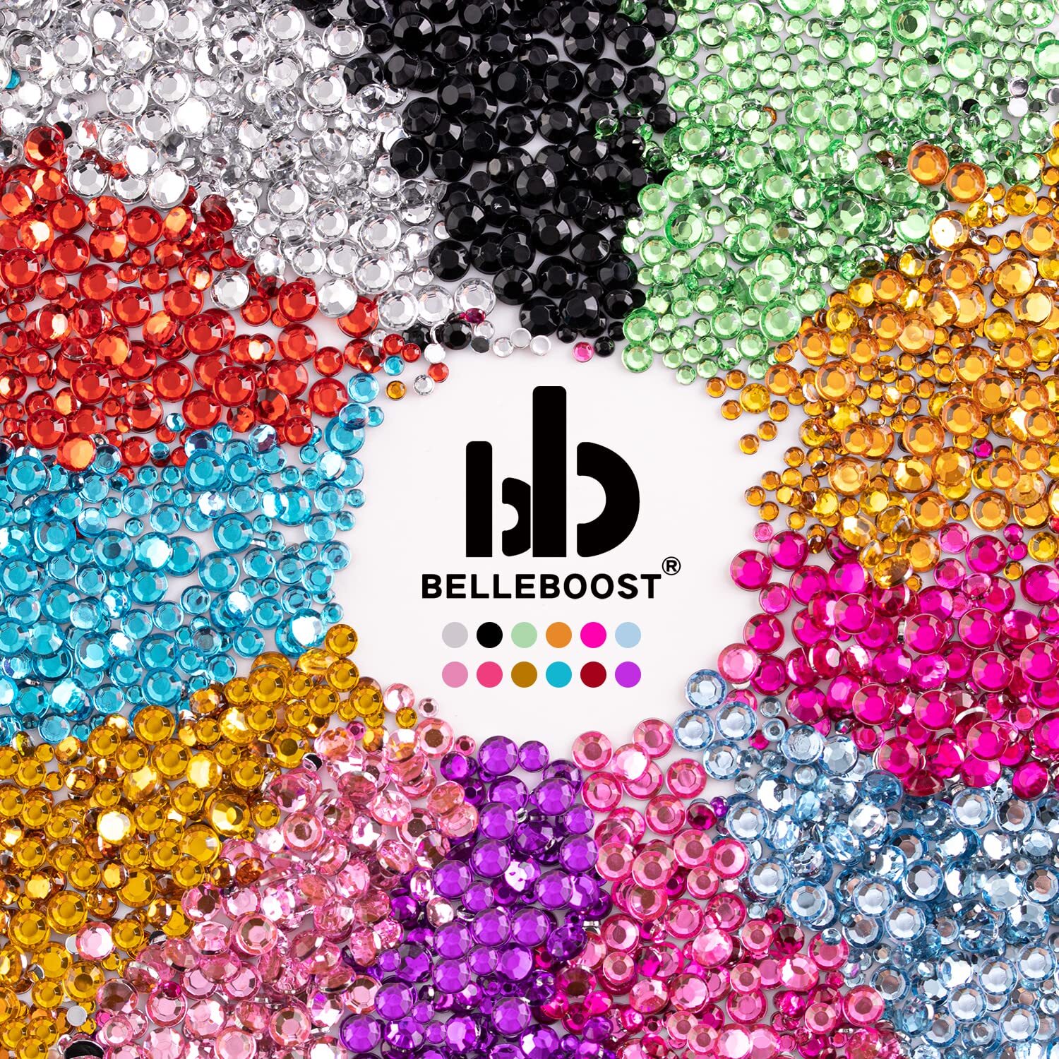 Flatback Rhinestones Pack for Nail Art and Crafting Over 4500 Pcs with Tools