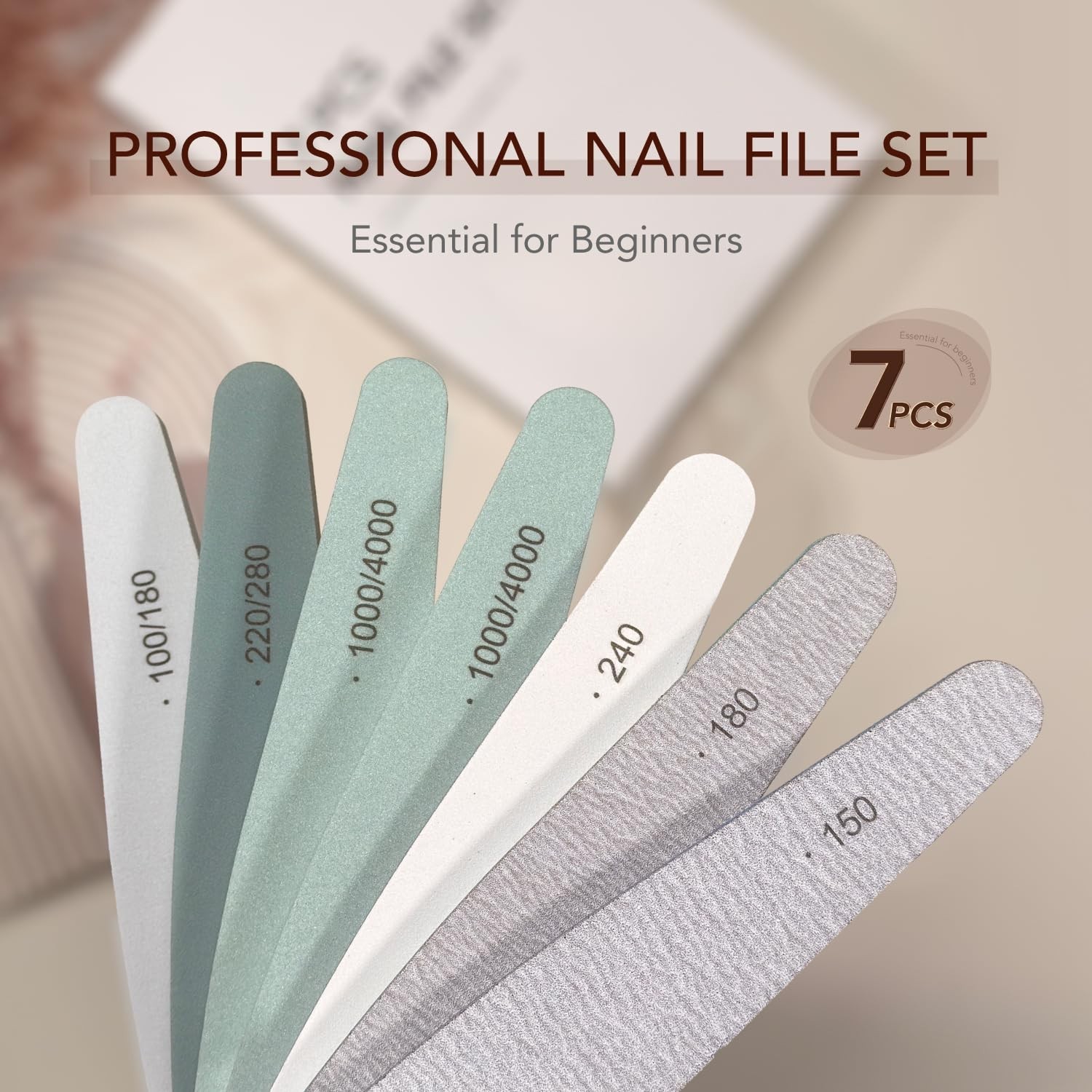 GAOY Nail Files and Buffers, 7 Pcs Nail File Set with Shiner, Emery Boards fo…