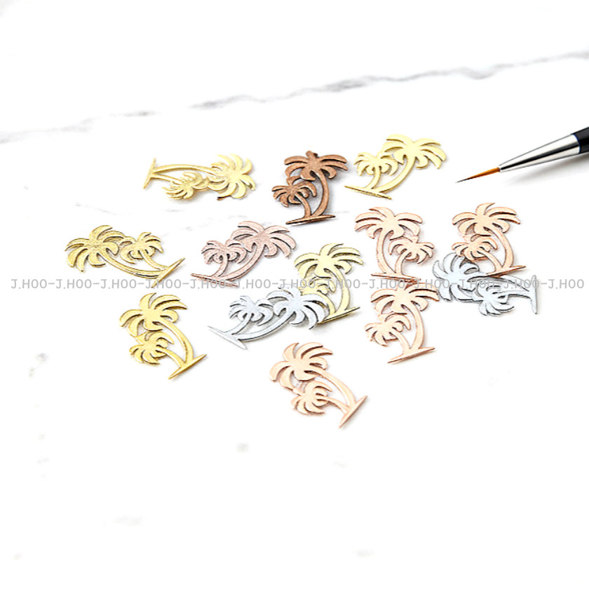 Easy Curve Palm Tree Metal Nail Charms MS-272 Thin Flexible Nail Art 100pcs