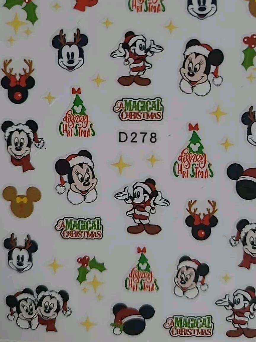Disney, Mickey Mouse, Magical Christmas Holiday, Nail Art Stickers