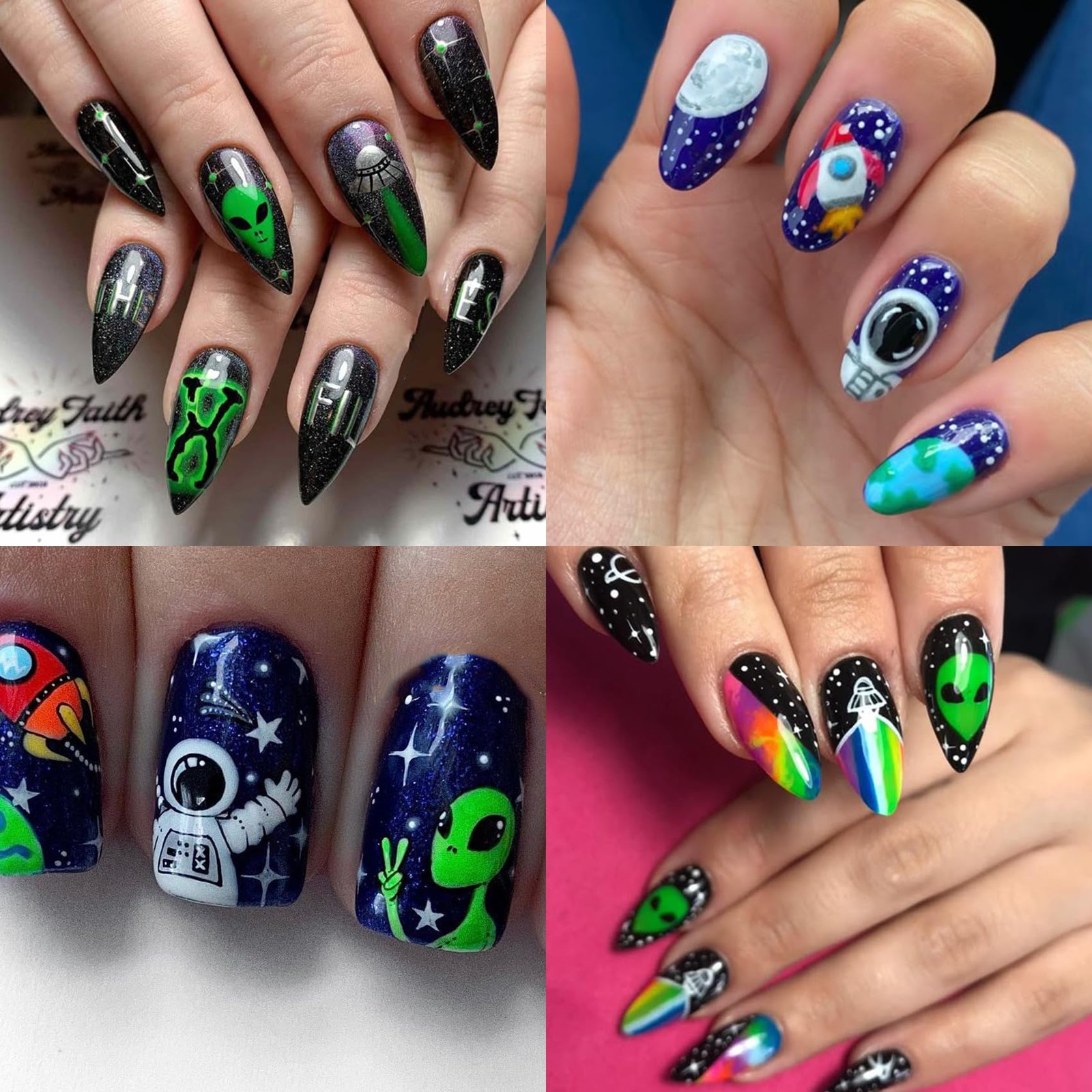 IDDFEVE 5D Alien Nail Art Stickers UFO Rocket
