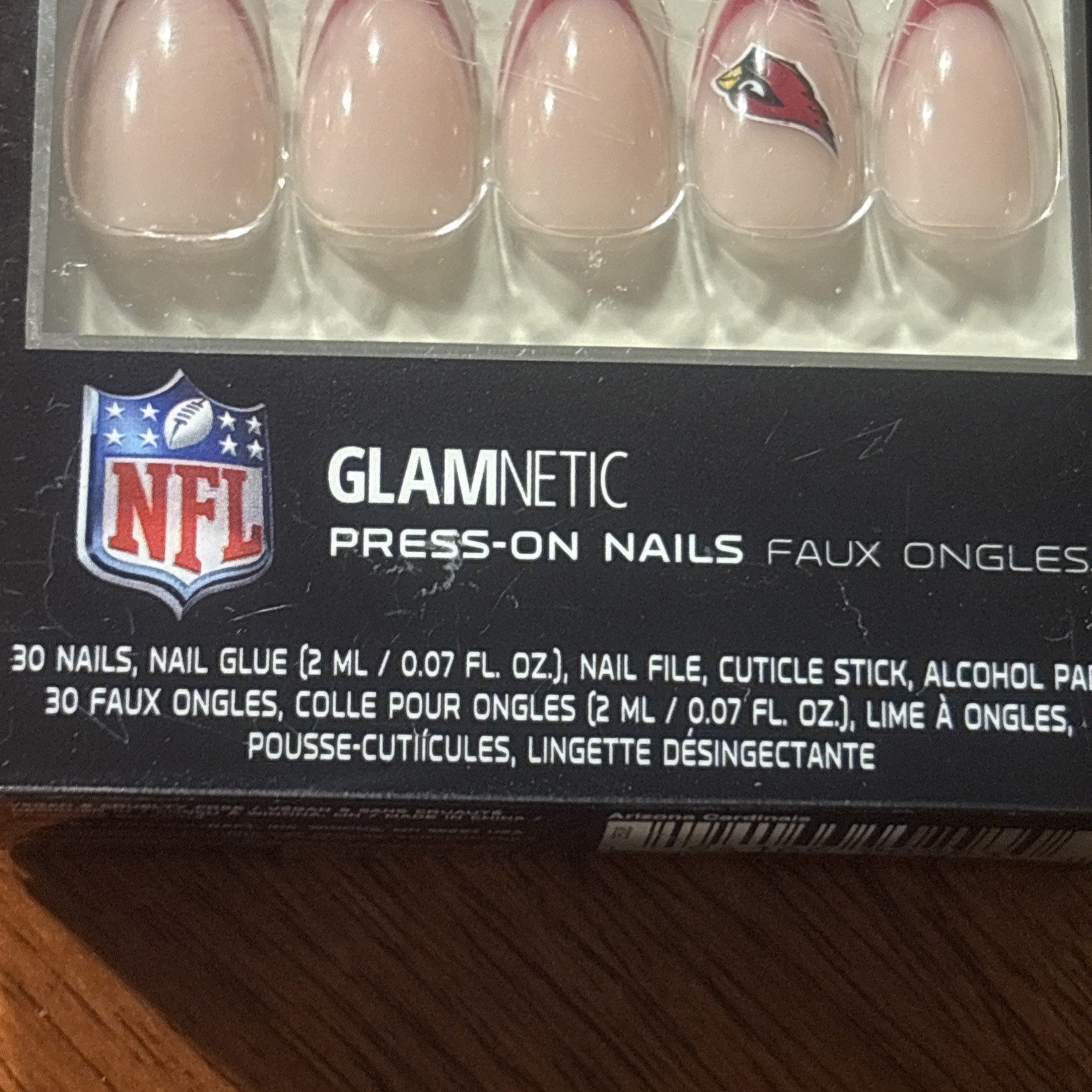 Glamnetic Press On Nails Arizona Cardinals Football Design Lot of 2 Sets New