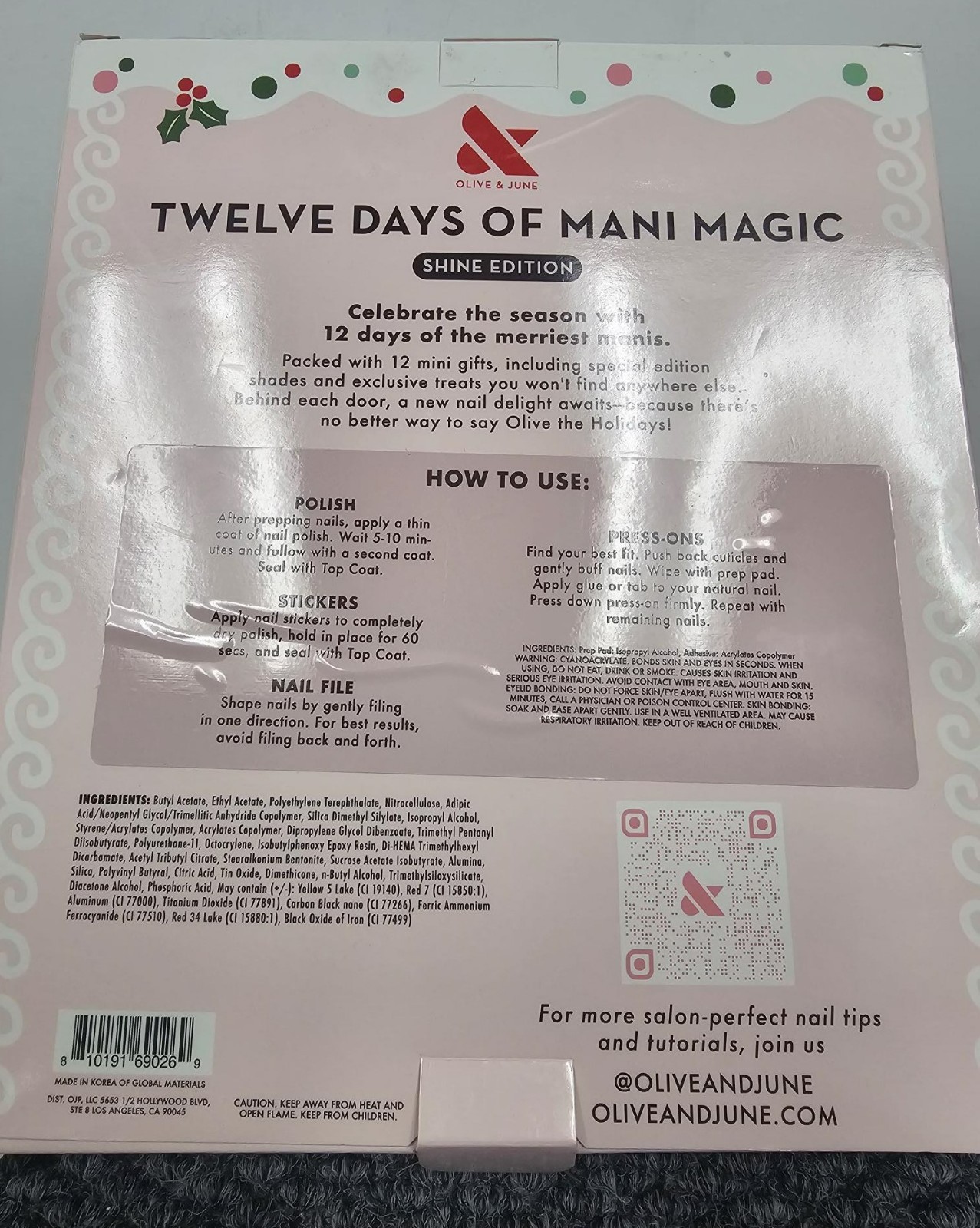3 X Olive & June 12 Days Of Mani Magic Advent Calendar BRAND NEW – THREE SETS