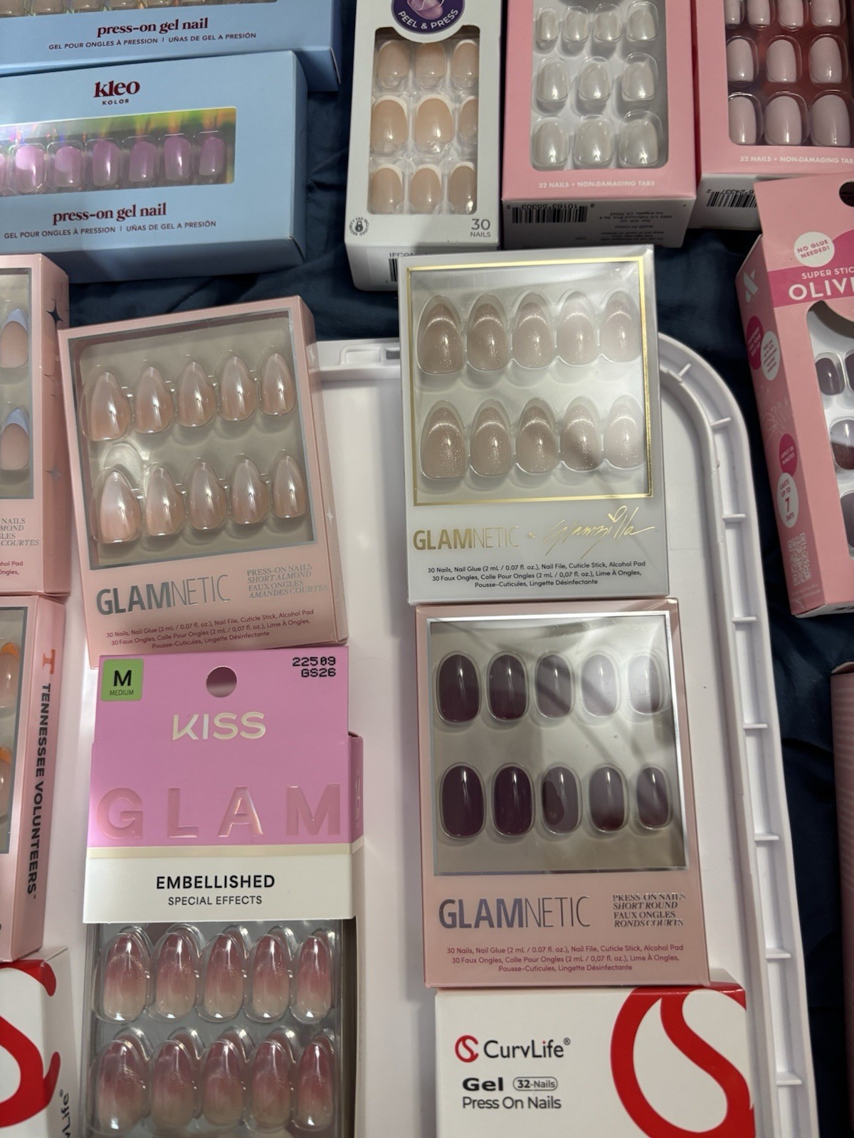 Mixed Brands Press-On Nails Lot, Glue & Remover Included, 30 Sets