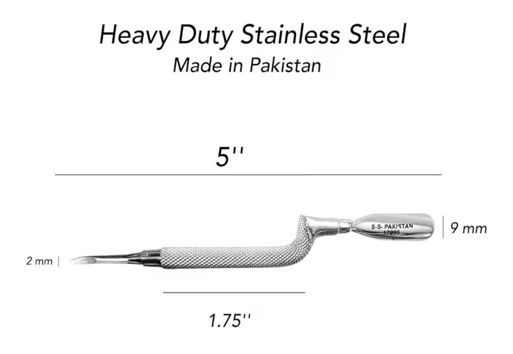 Curved Nail Pusher Double Head Stainless Steel Cuticle Nail Manicure Tool