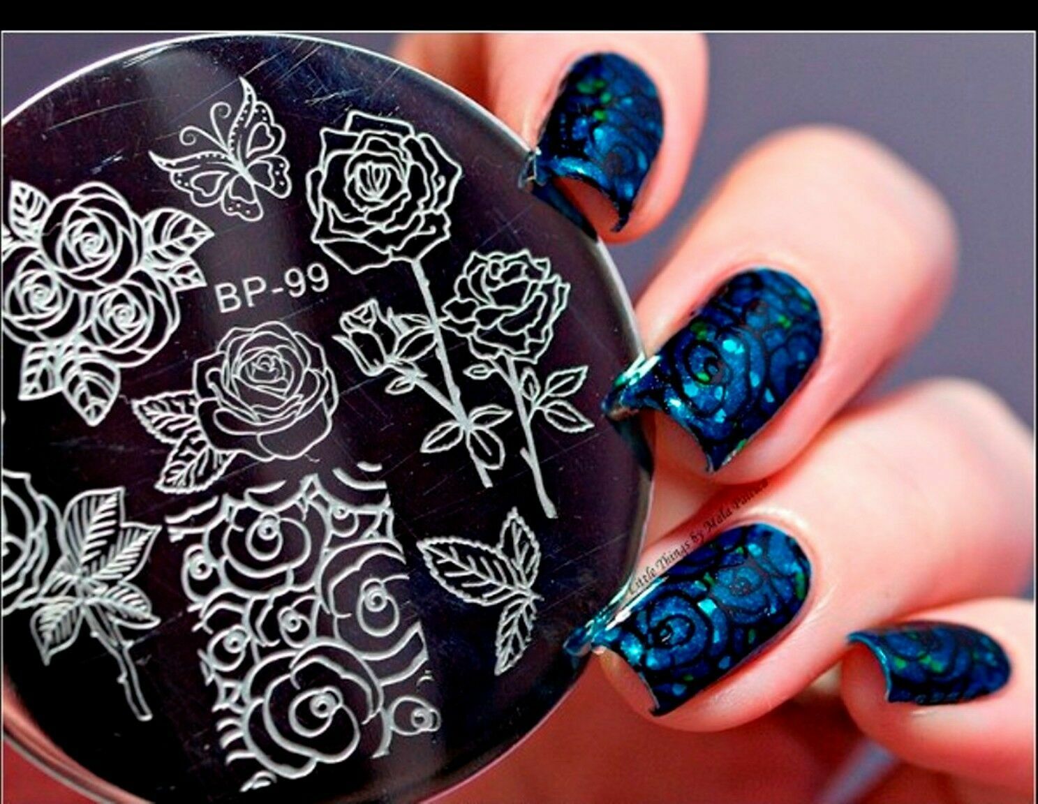 Nail Art Stamp Template Butterfly Flower Design DIY Manicure Image Plate BP-99