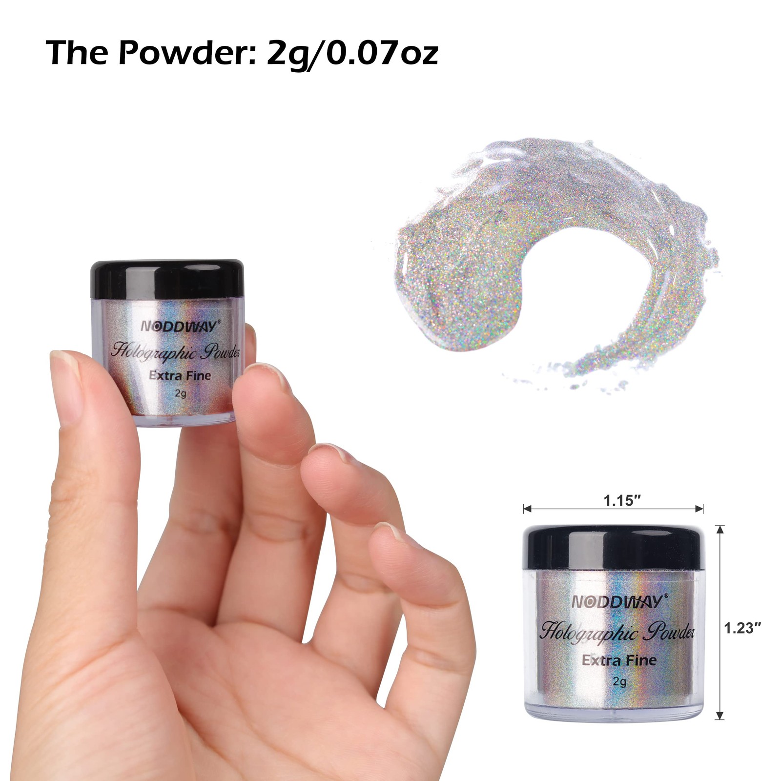 Holographic Powder 0.07oz/2g, 10 Micron Chrome Fine Powder for Epoxy Resin/Na…
