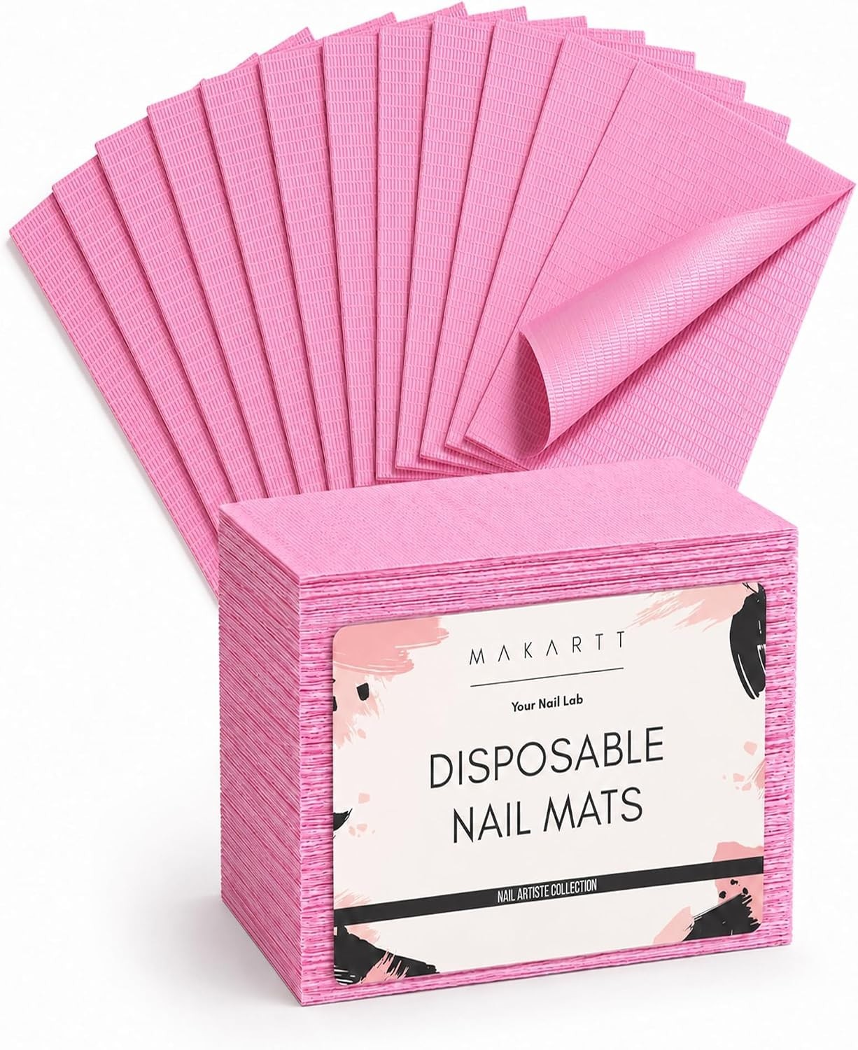 Disposable Nail Mats, 50 Pcs 3-Ply Absorbent Nail Table Pads with PE Backing,…