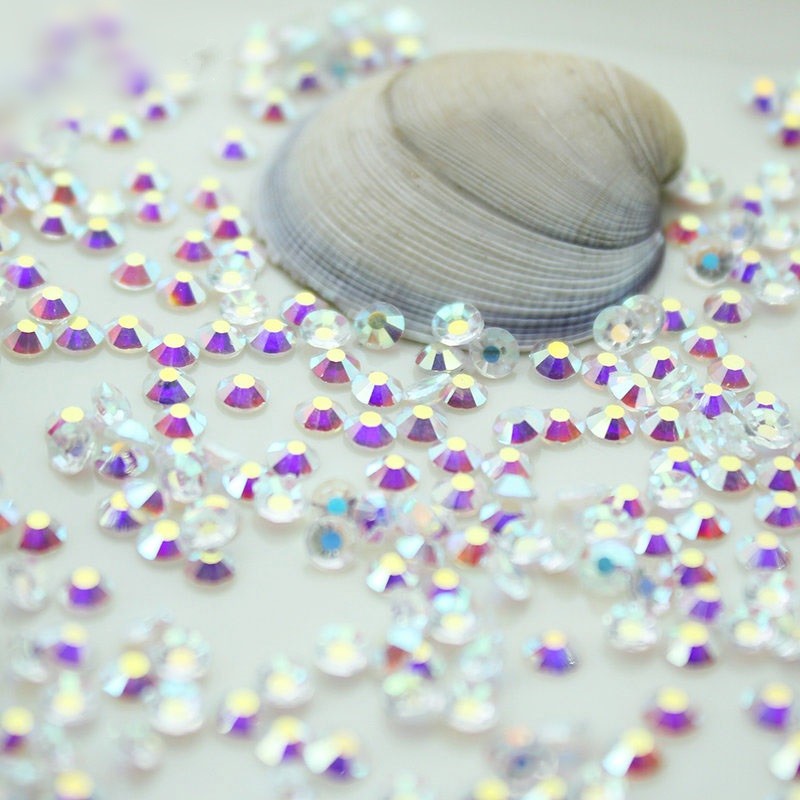 288 720 1440pcs Clear AB Nail Art Rhinestone Flatback Glitter 3D Tips Decoration