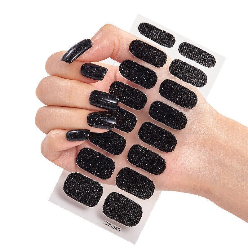 Full Size Nail Wraps Stickers Polish Manicure Art Self Stick Decor 3D Strips USA