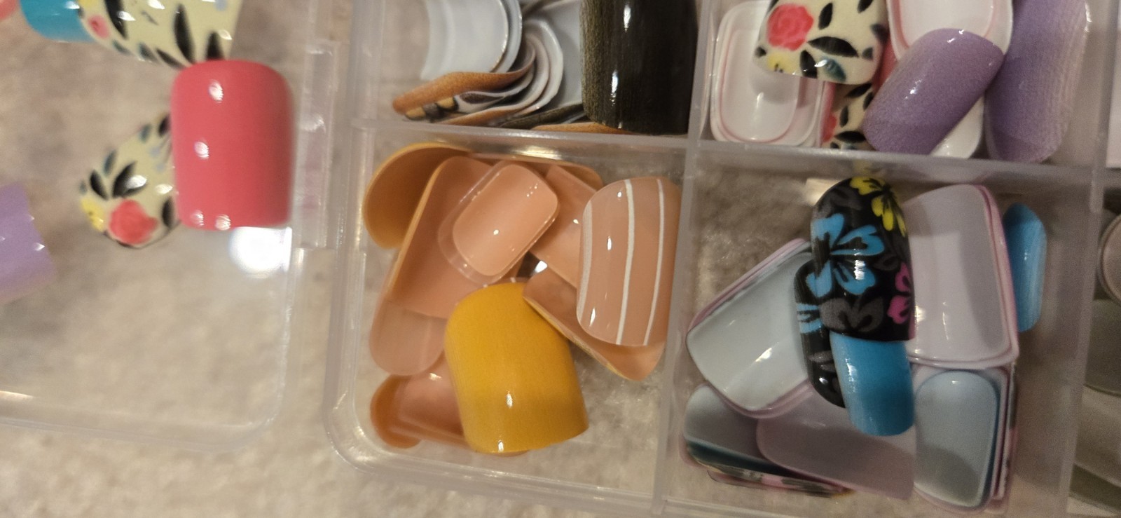 Glue On Colorful Nails Press On Nais Glue Not Included. Printed Nails. Box 120