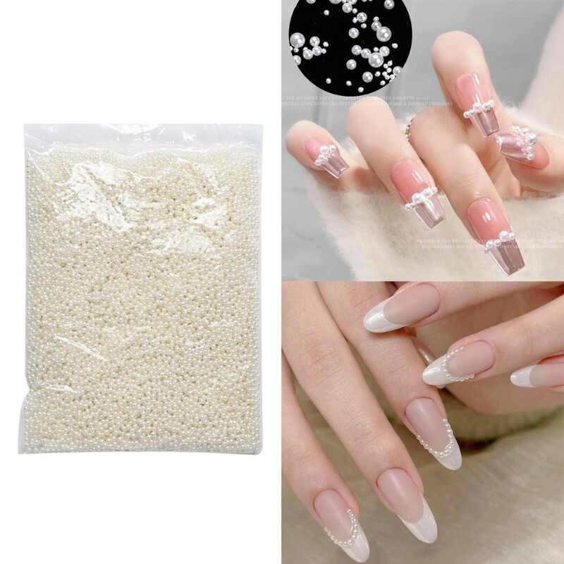 10000 Nails Art Beads,Flat Back Half Round Pearls,Nails Art Accessories