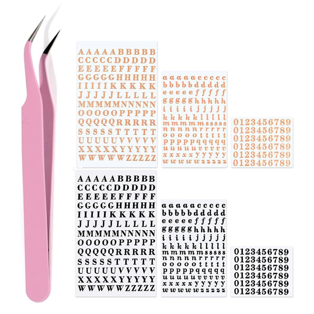 6 Sheets 0.11inch Small Letter Stickers Self Adhesive Alphabet Number Sticker