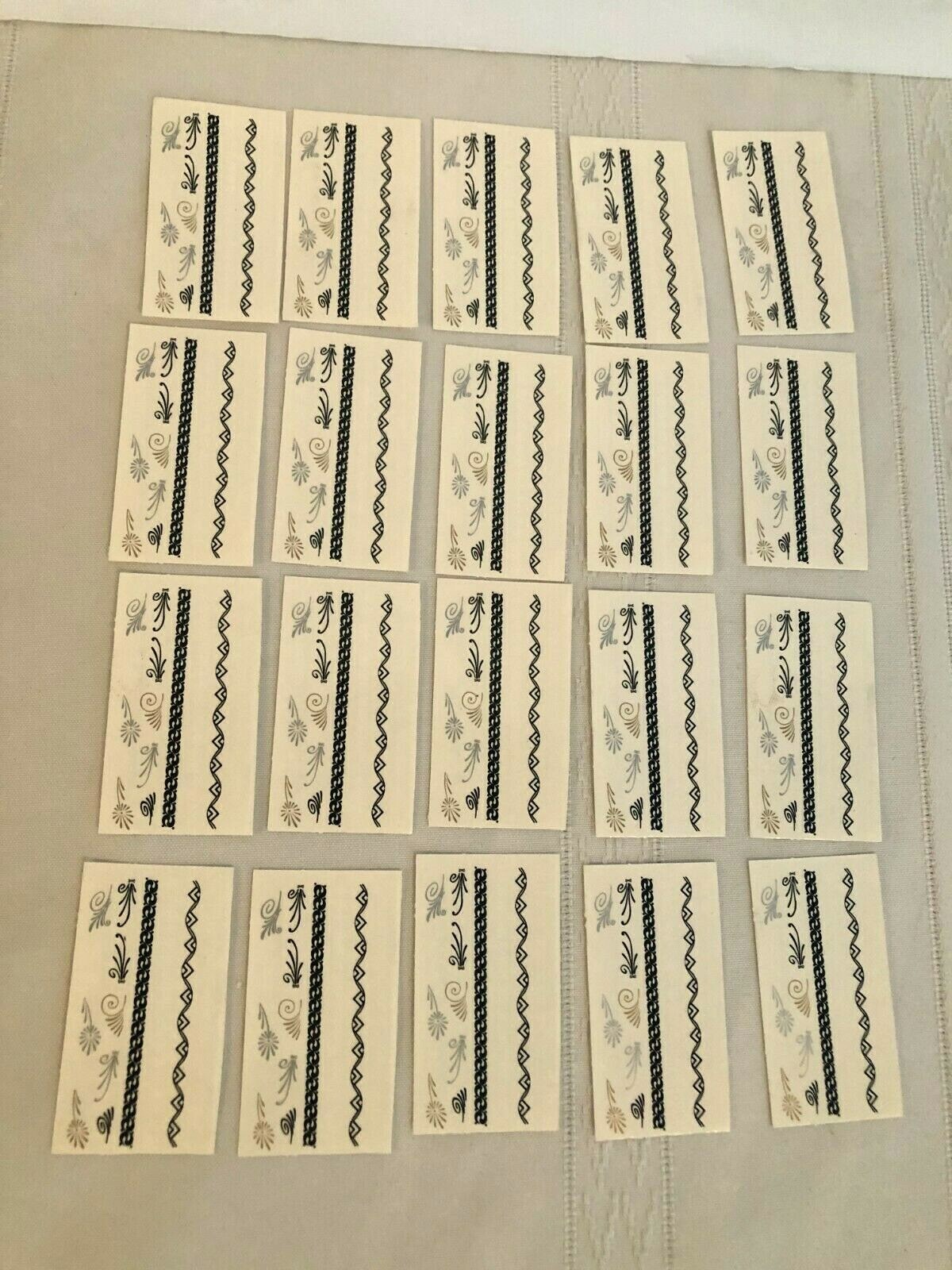 Fing’rs Nail Art Designs Stickers 10 Per Sheet 20 Sheets Gray Gold Black