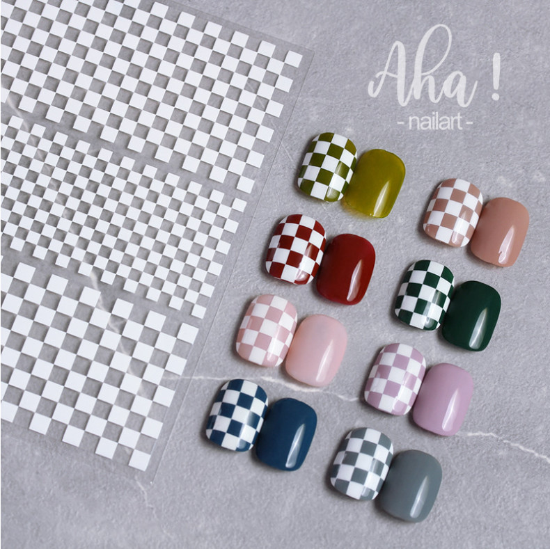 3D Classic Checkerboard Grid Mesh Sticker Board Self-Adhesive Chess Lattice NH20