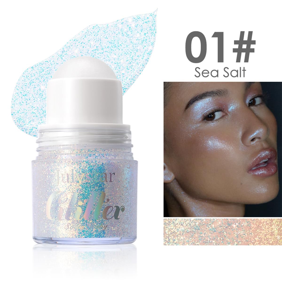 Pakivs 2PCS Rollon Body Glitter Gel for Face Hair,Chameleon Color Changing Gl…