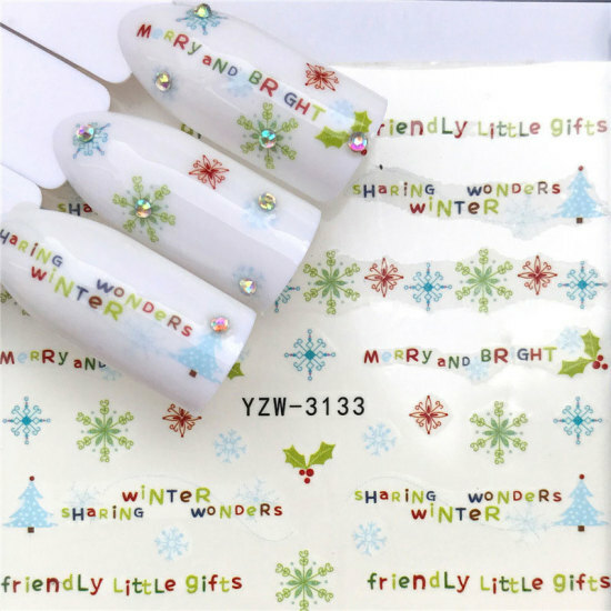 Multicolor Christmas Tree Snowflake PVC Nail Art Decoration Stickers #864-3133