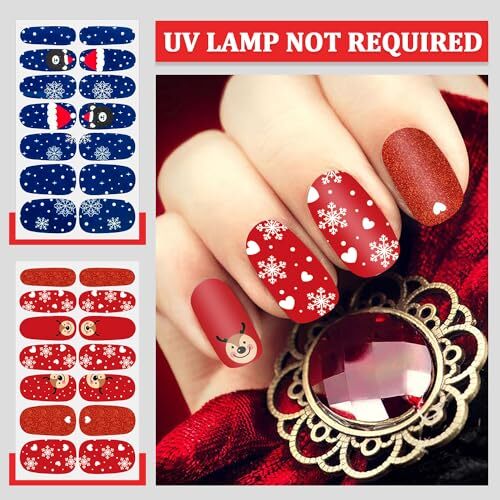 20 Sheets Christmas Nail Polish Stickers Full Nail Wraps for Christmas Style3