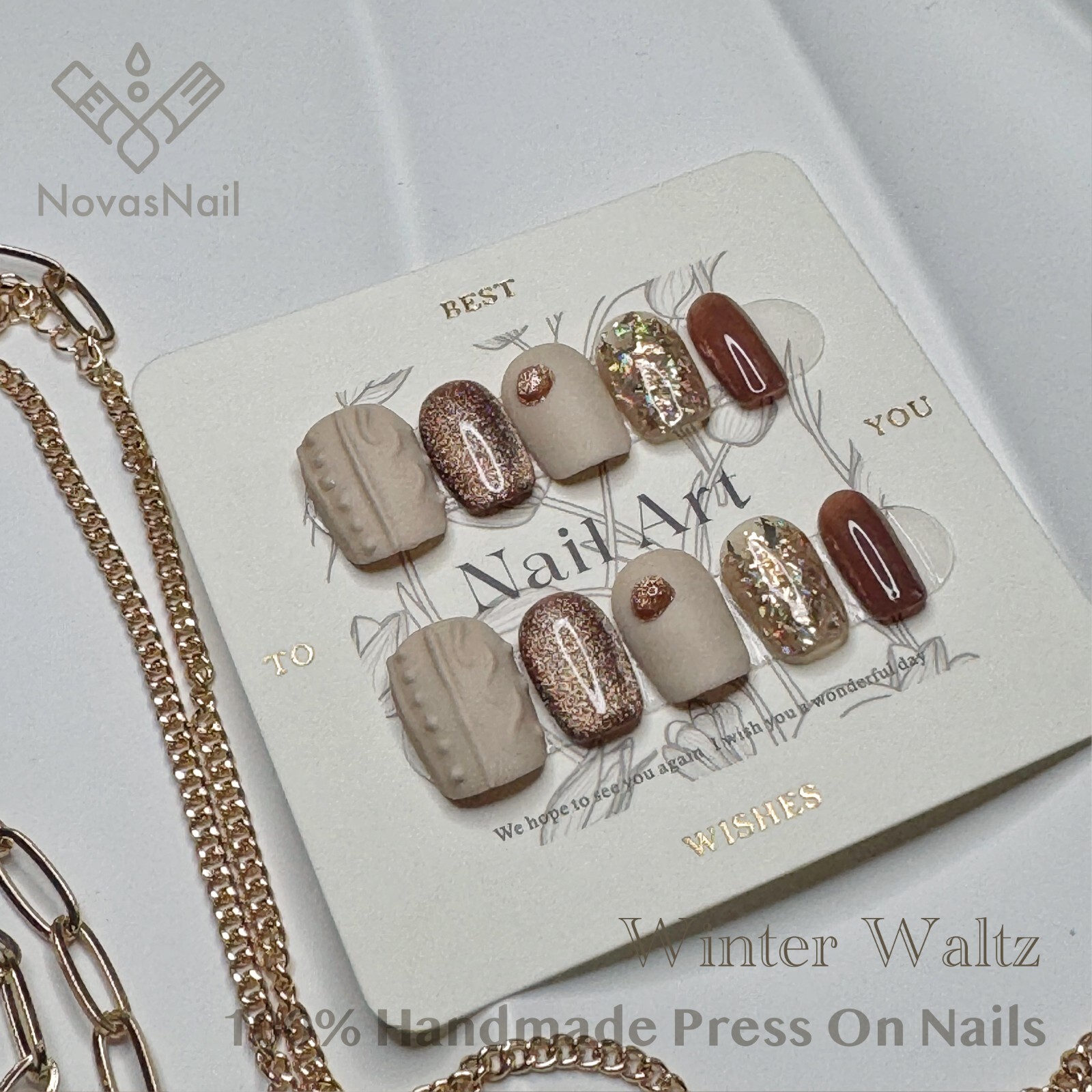 Matte Press-On Nails | Duan Fang Square Shape | Handmade Elegant Set