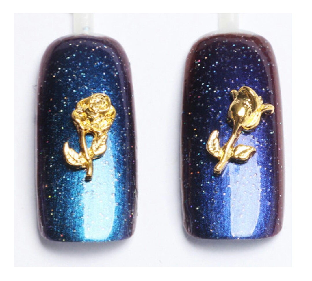 20pcs New 3D Gold/Silver Roses Alloy Flowers Bud/Blooming Charms Nail Art Decor