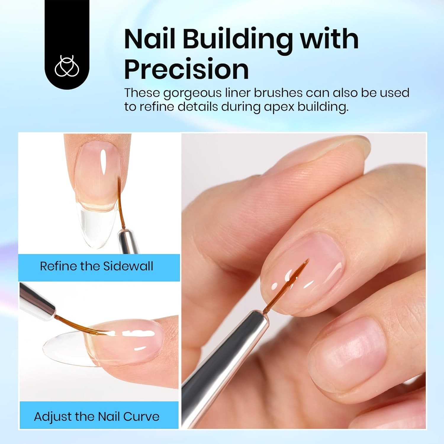 Beetles Nail Art Brushes 5pcs Drawing Tool for Long Lines Sizes 7/11/15/20/25mm