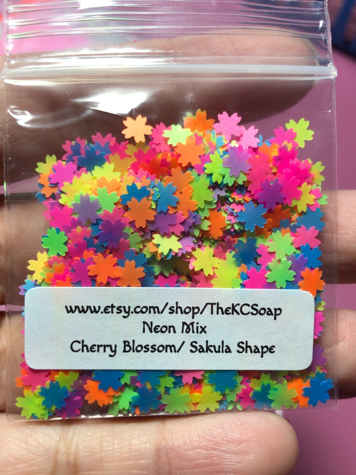 Solvent Resistant Cherry blossoms nail art glitter shapes sequin Epoxy US Seller