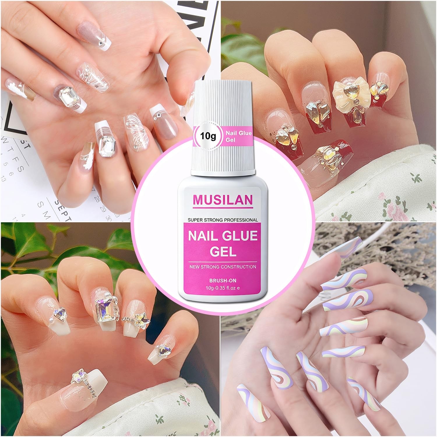 New Upgrade Nail Glue and Glue Remover Kit,Super Strong Nail Gel for Press On…