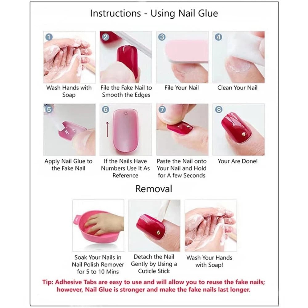 S.A.V.I 24 Pcs Short Natural Nude & Green Floral Press On Nails | Reusable DIY
