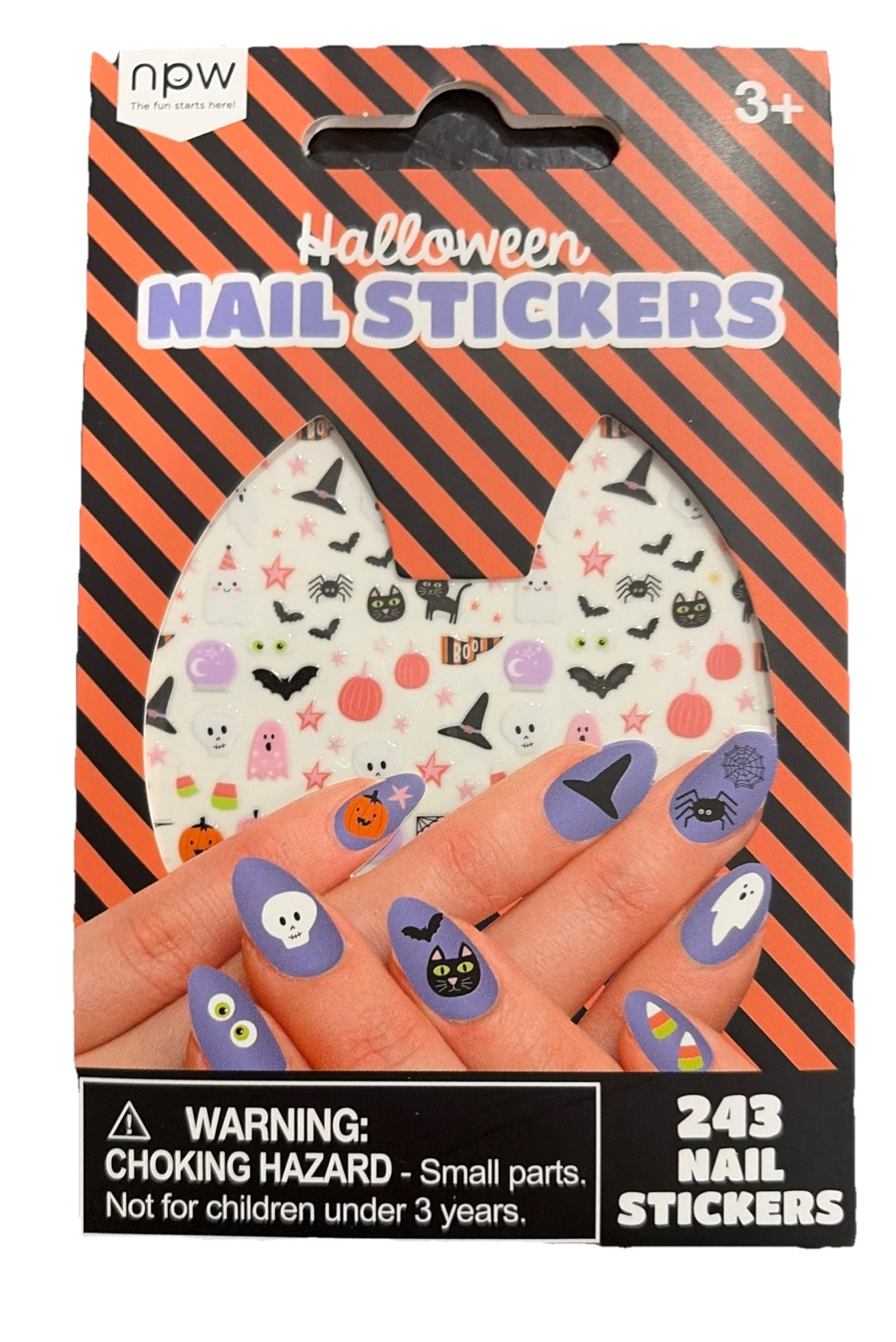 7 Packs Halloween Nail Stickers Ghost Pumpkin Nail Designs Self-Adhesive Spider