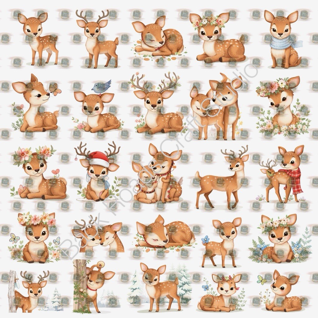 Deer Waterslide Nail Art Decals Set Of 50 Instructions Bonus