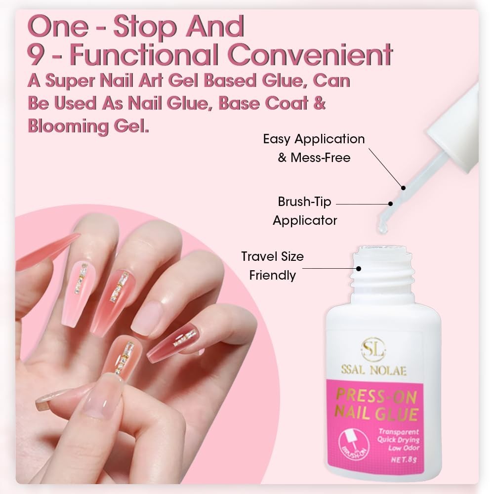 Super Strong Nail Glue for Press on Nails- Salon Quality for Acrylic, Fake Nails