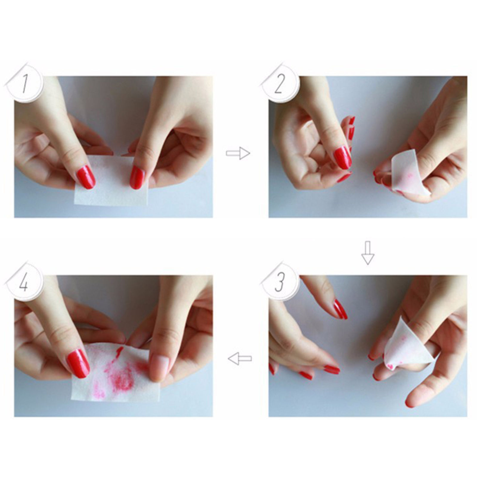 900PC Lint Free Nail Art Wipes Paper Pad Gel Acrylic Tips Polish Remover Cleaner