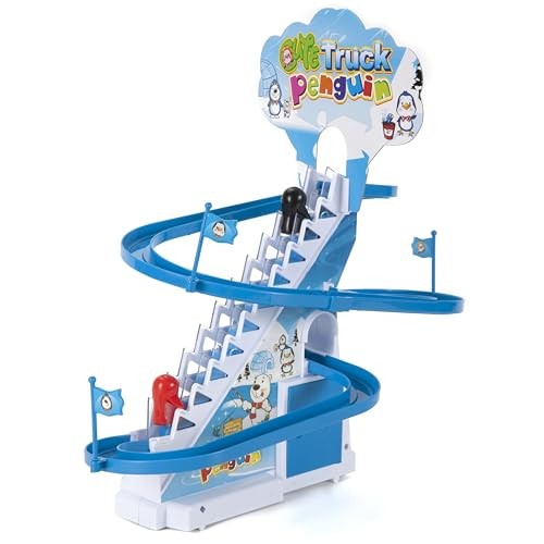 ARSUK Penguin Race Game Toy Playful Musical 12.75 x 9.12 x 3 inches, Blue