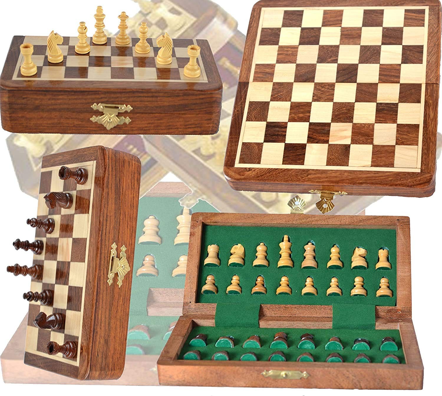 ChessBazar Magnetic Travel Pocket Chess Set – Staunton 7 inches x 7