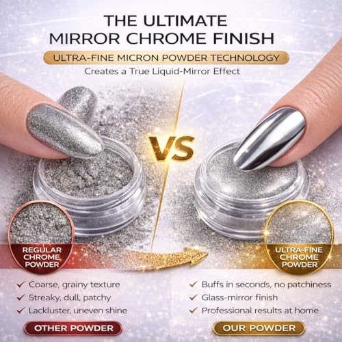 48 Color Chrome Powder Set – Metallic Mica Pigments for Nails, Resin Art & DIY C