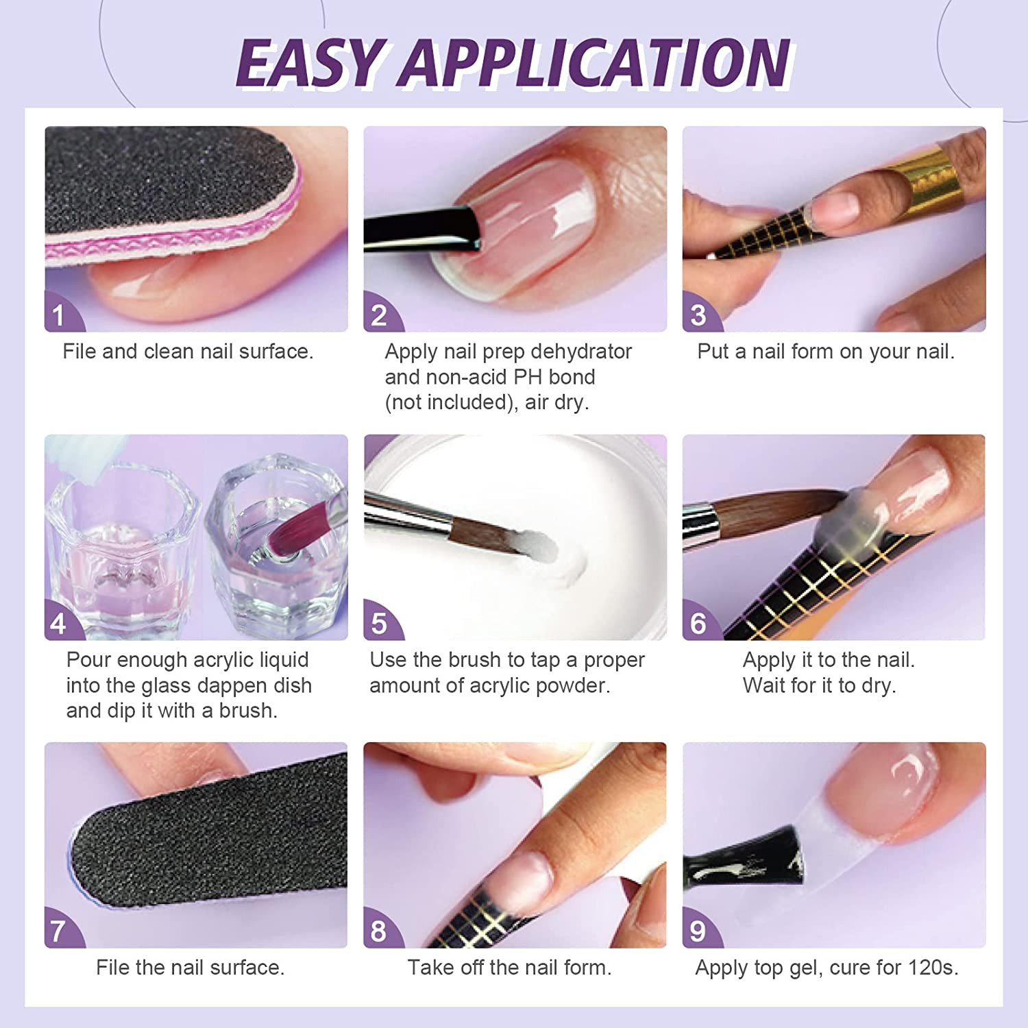 Acrylic Nail Kit 30G Clear Acrylic Powder & 60Ml Acrylic