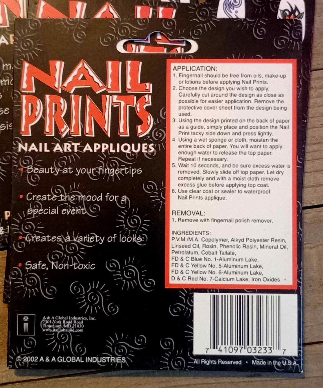 3 Primal Edge Nail Art Appliques Stickers Nail Prints