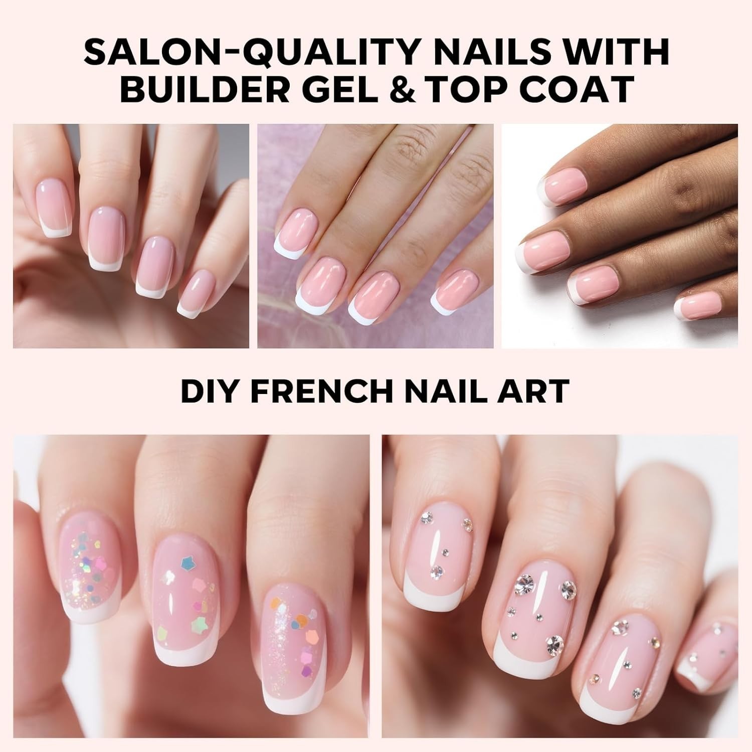 NAILBOXIE X-Shell Tips MODELONES 150 Pieces French Gel Nails 15 Sizes