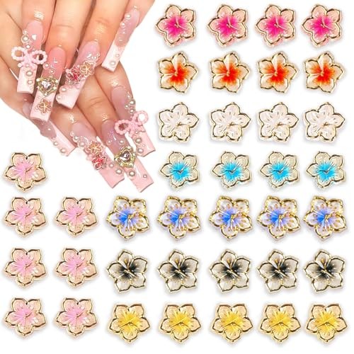 56Pcs Colorful Flower Nail Charms Clear Colour Crystal Nail Charms for w-7