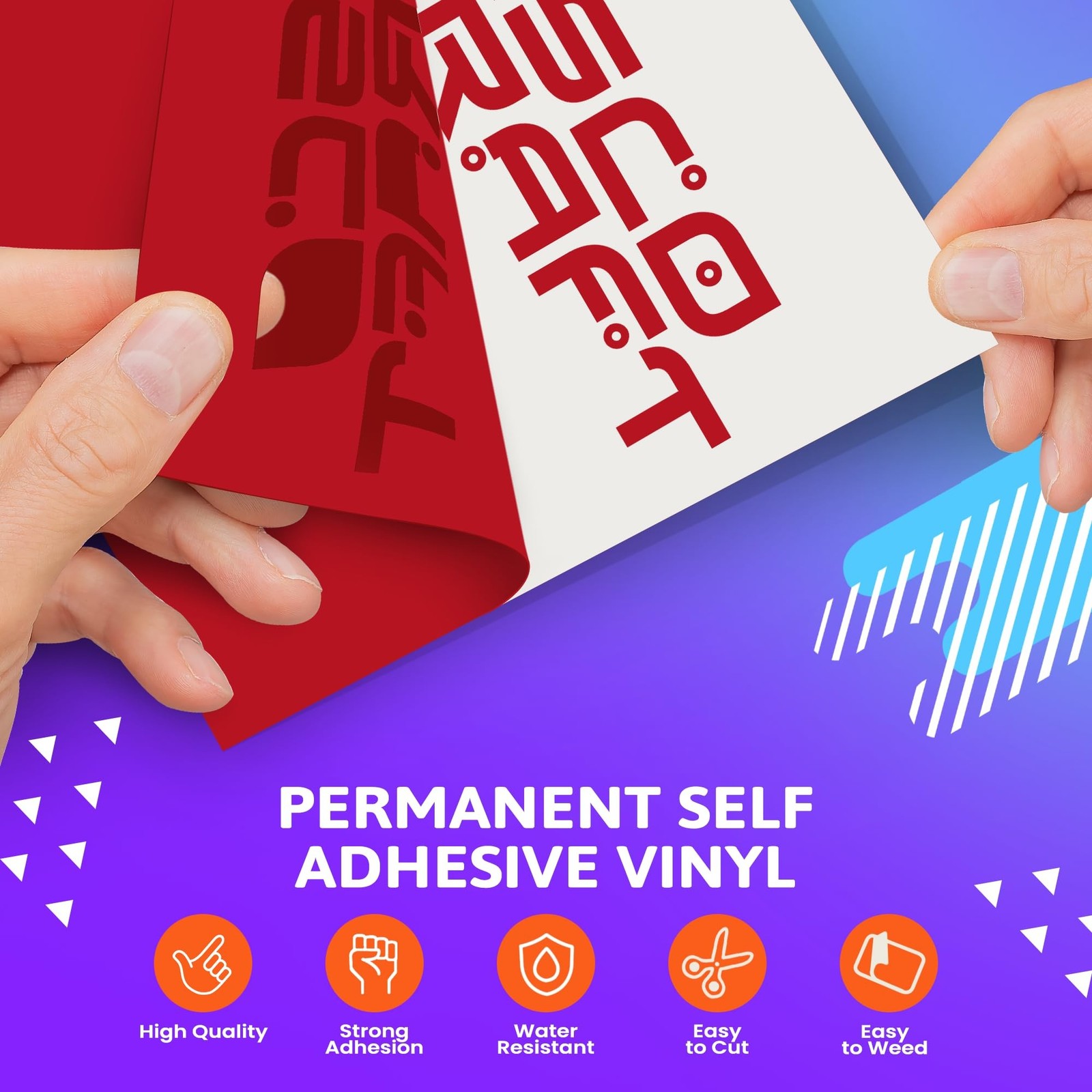 Frisco Crafts Glossy Red Permanent Vinyl – 12″ x 30 Feet – Durable Self Adhes…