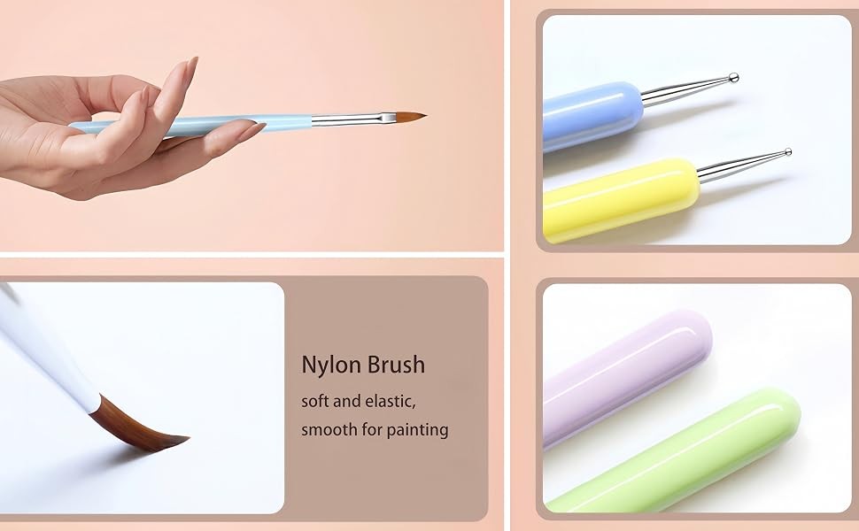 Nail Brush Set with Nail Art Polish Brushes Builder Gel Brush