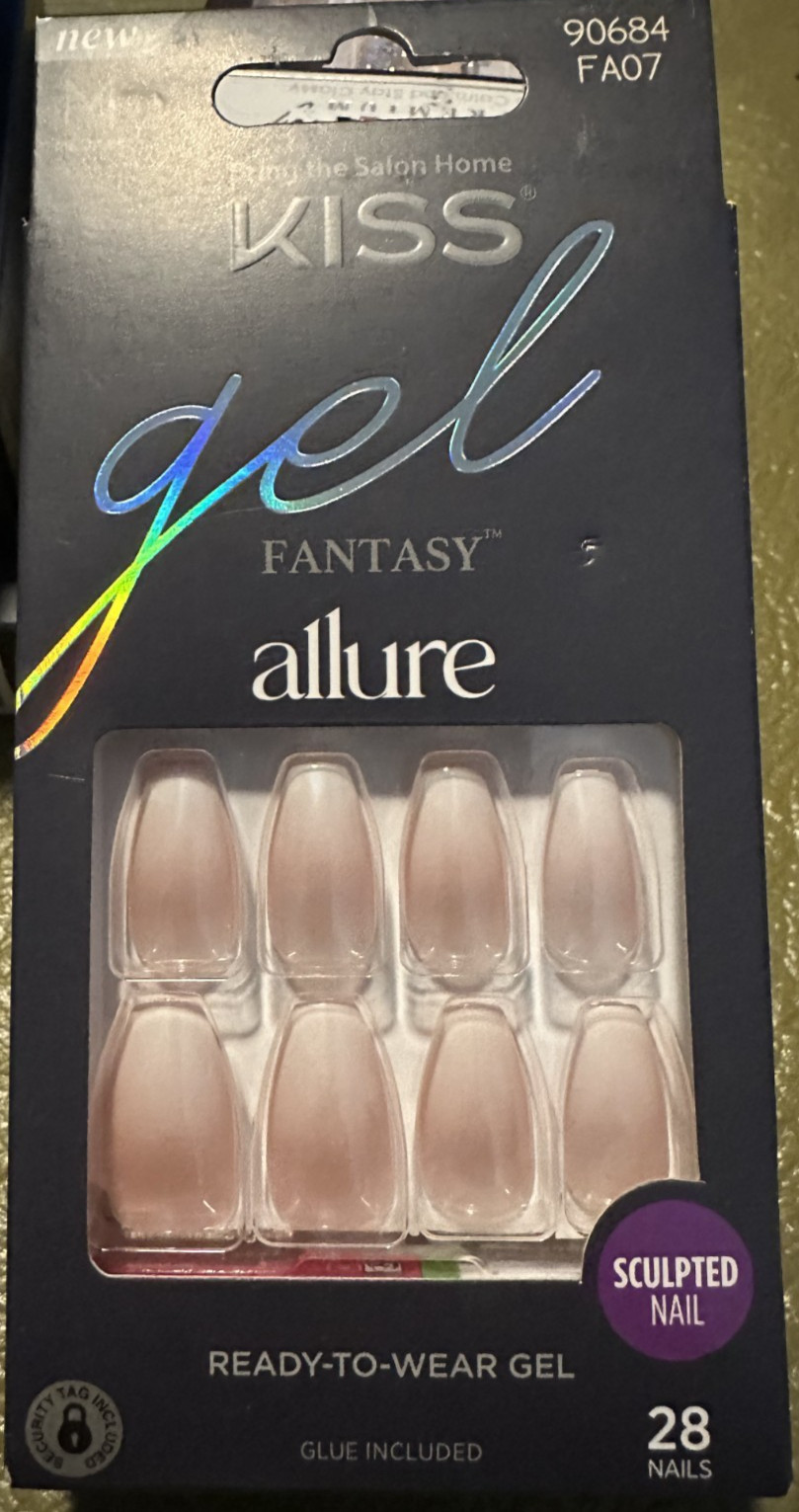 Kiss Nails Manicure Medium Pink Gloss Allure Gel Sculpted Nail Ombre Fade