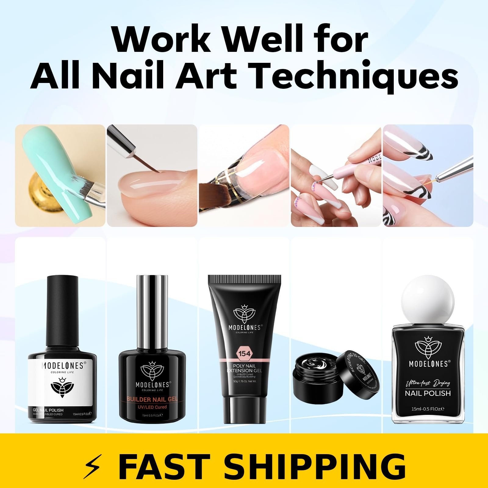 Modelones Nail Art Brushes Set – Professional Tools for DIY & Salon Use