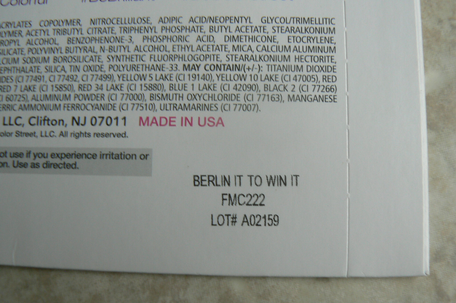 NEW Color Street BERLIN IT TO WIN,gray brown creme 100% Real Nail Polish Strips