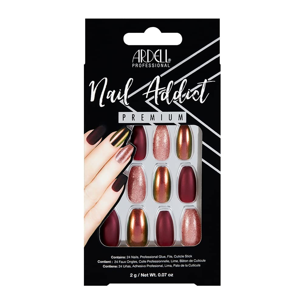 Ardell Nail Addict Premium Artificial Nail Set – 75890.2 Red Cateye