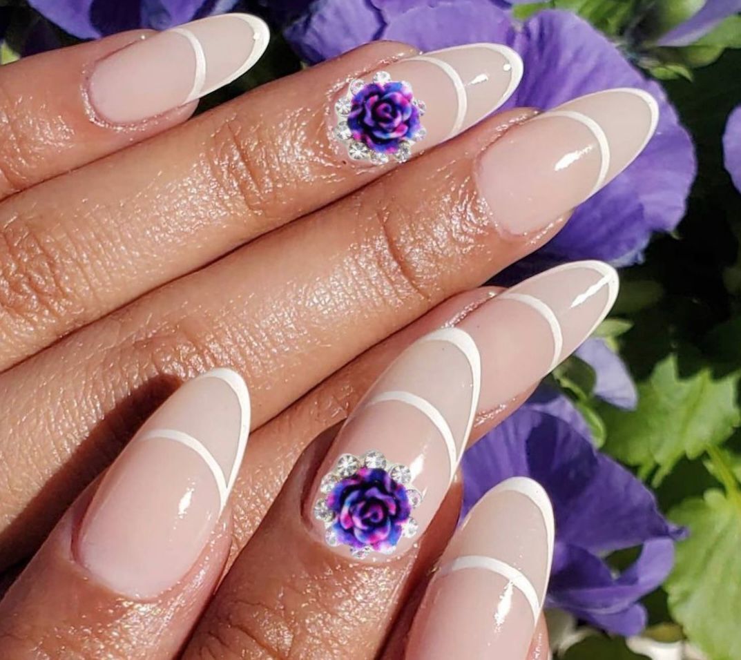 RESIN FLOWERS CRYSTAL RHINESTONES NAIL ART DECORATION 3D CHARM GEMS ACRYLIC STUD