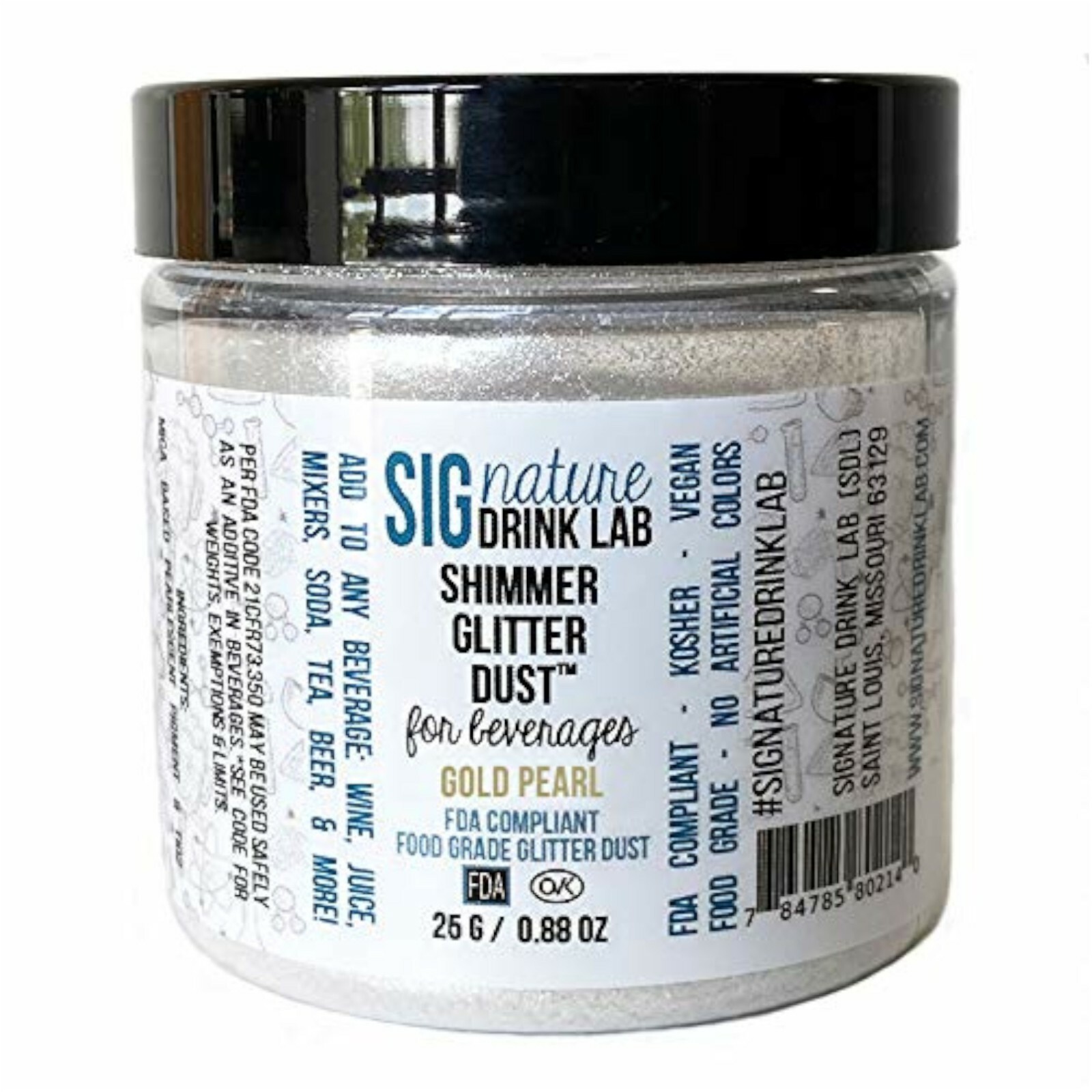 Signature Drink Lab Gold Pearl Shimmer Glitter Dust Colored Pearl Series – 25 Gr