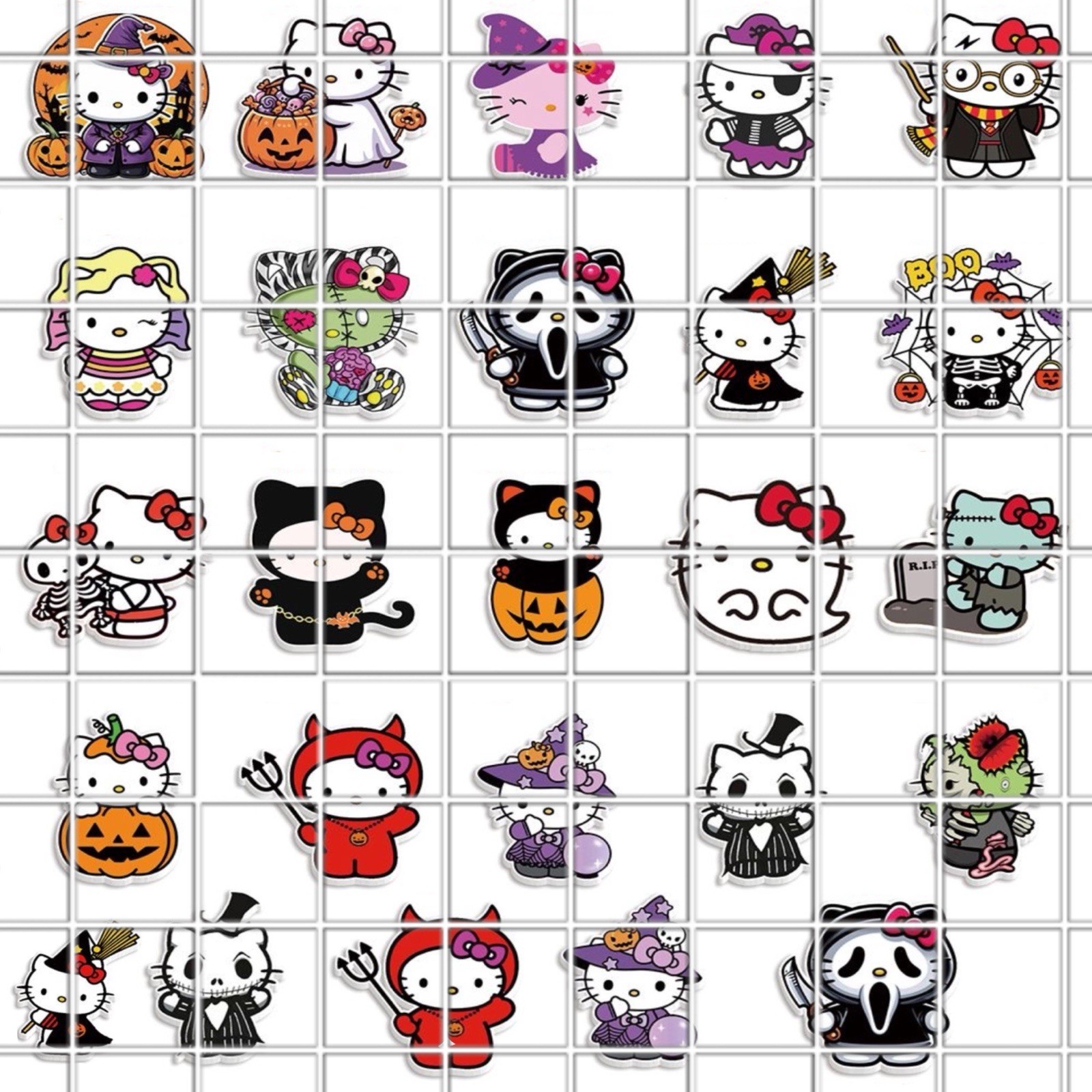 Hello Kitty Halloween Waterslide Nail Decals Set Of 50 Instructions & Bonus