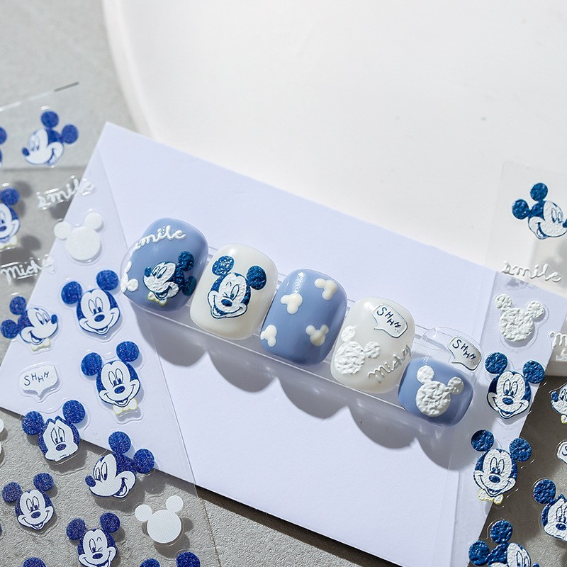 Blue Mickey Mouse Nail Stickers, Character Nail Decals (09)